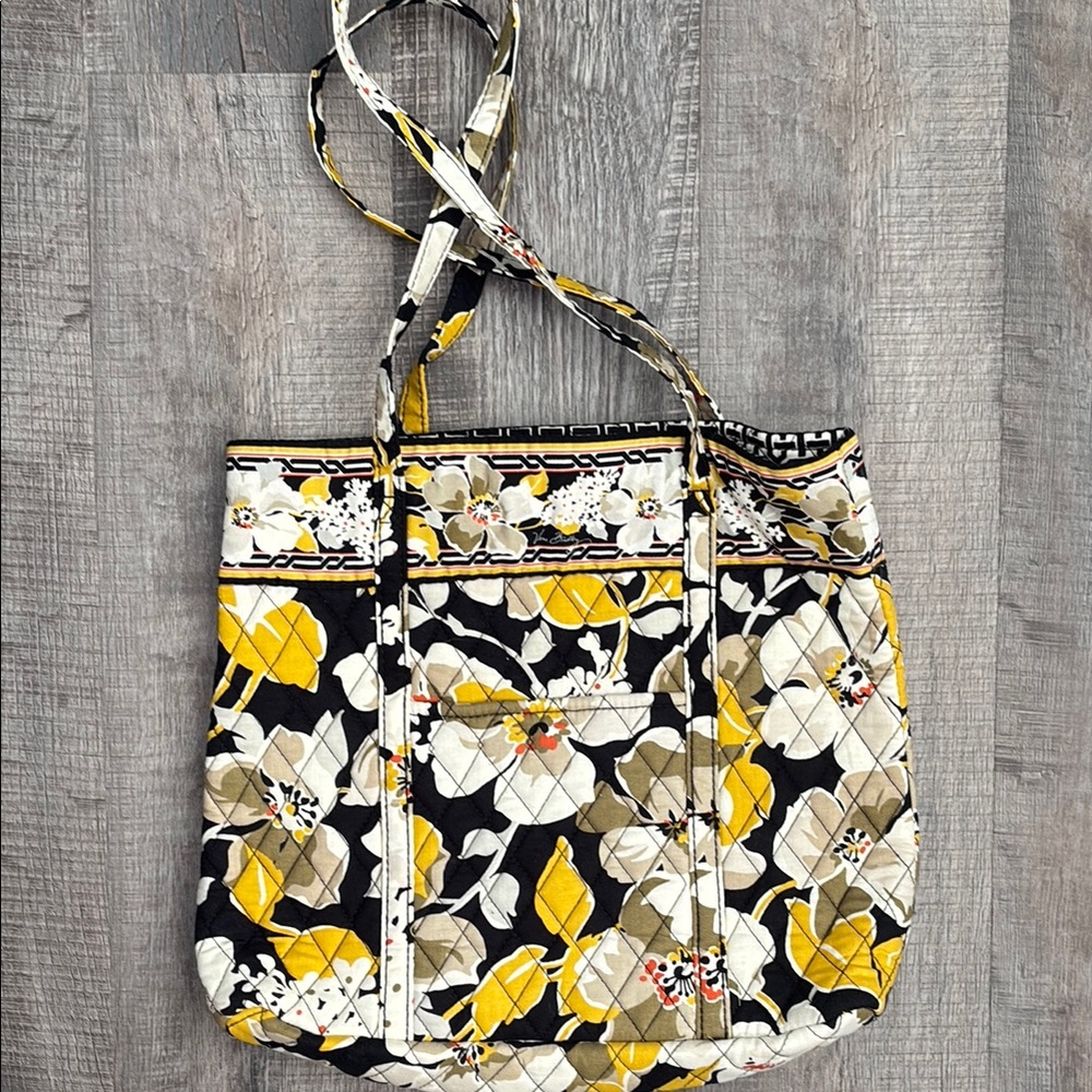 Vera Bradley Dogwood- Yellow and Black quilted bag.